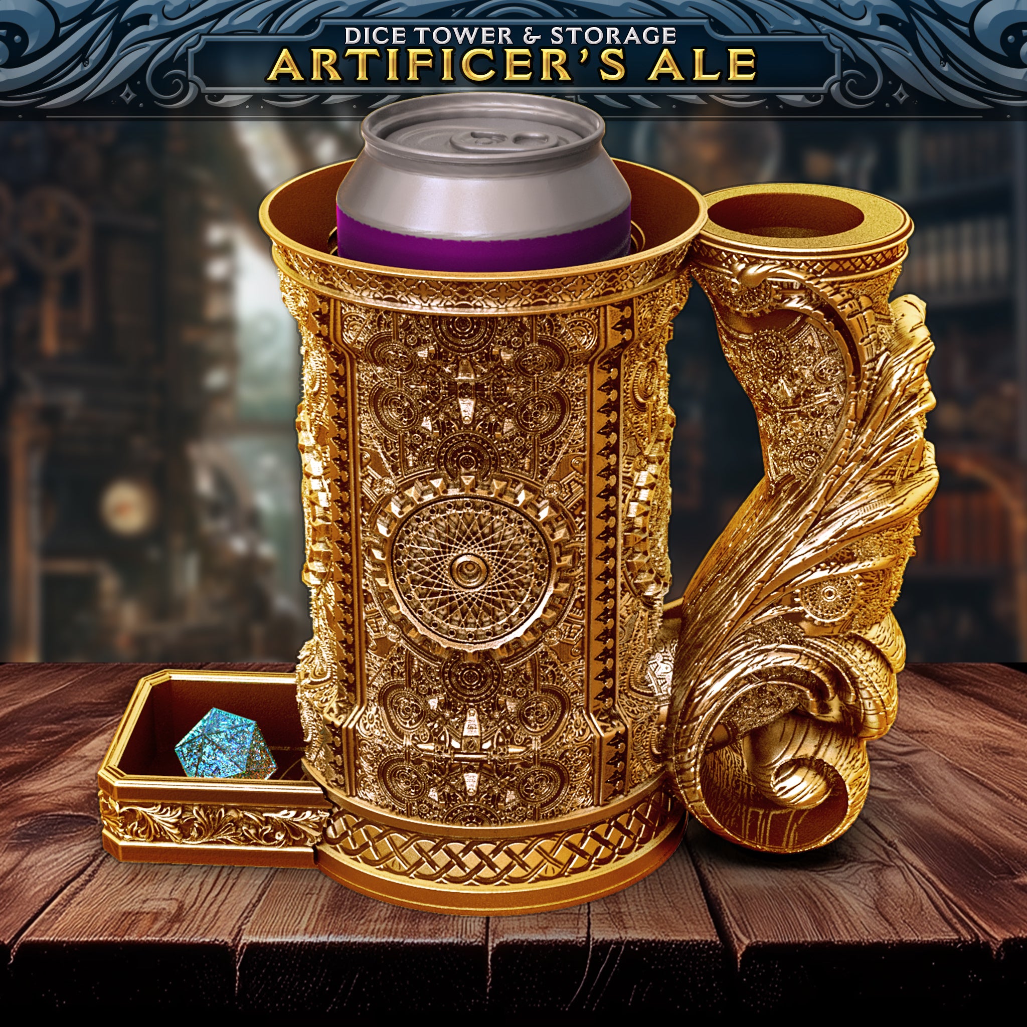 Artificer Tankard Dice Tower, Tray, and Vault