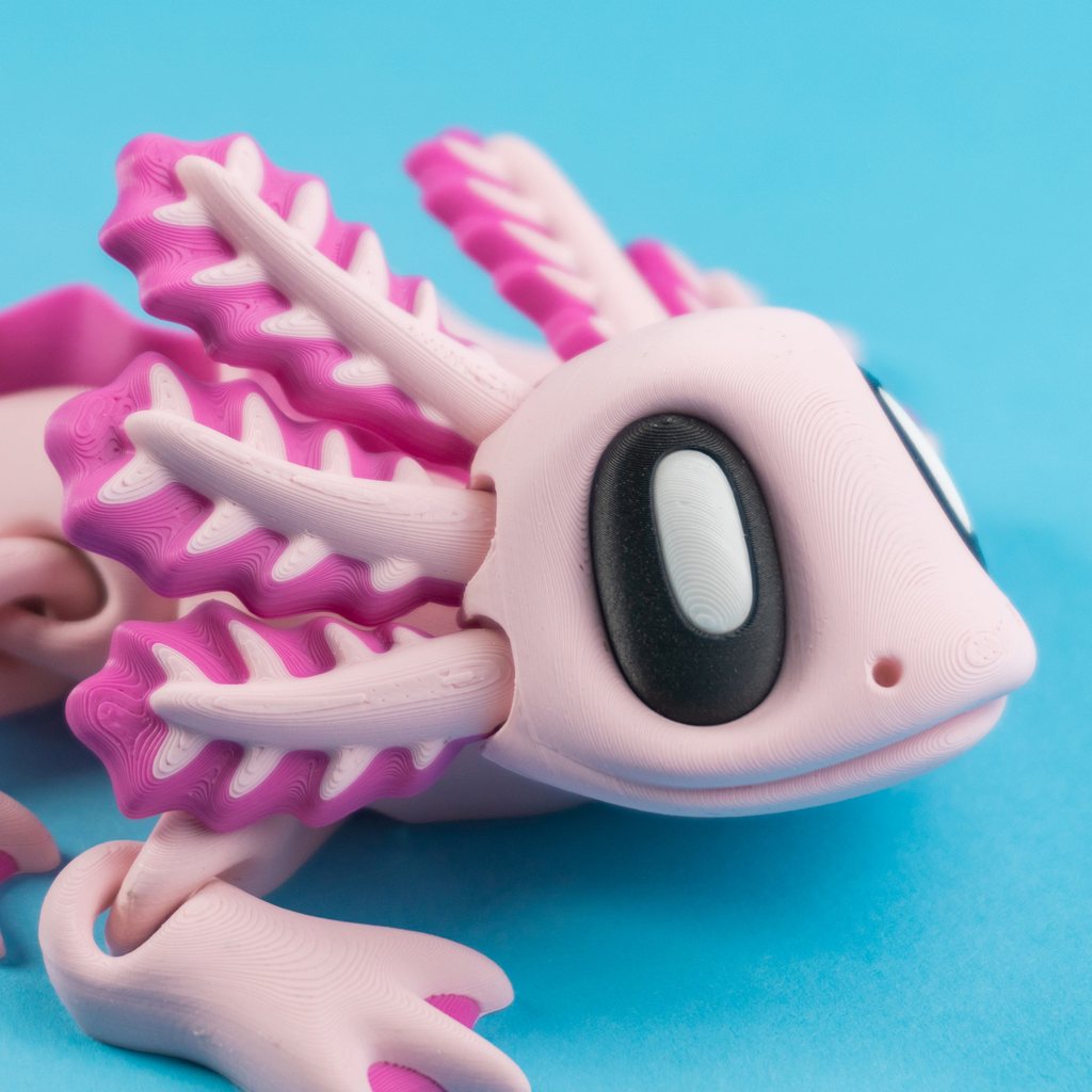 Blob Axolotl (Medium) – Articulated 3D Printed Collectible