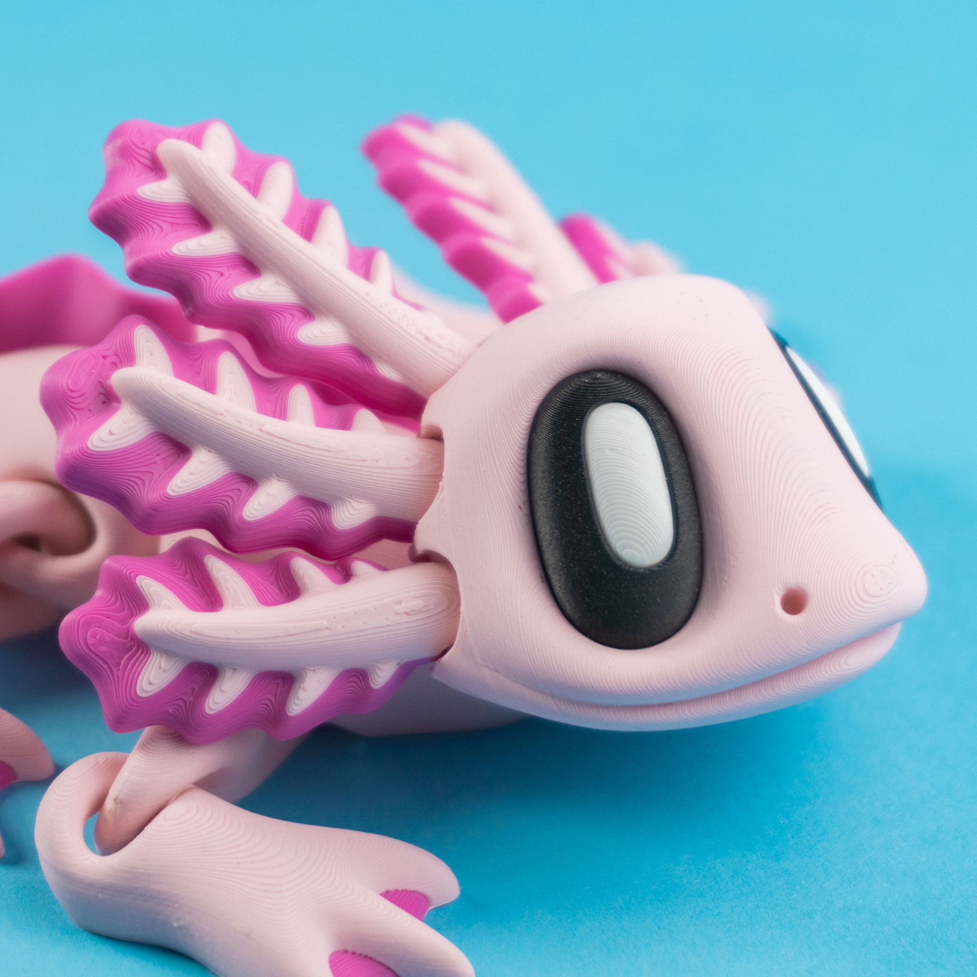 Blob Axolotl (Medium) – Articulated 3D Printed Collectible