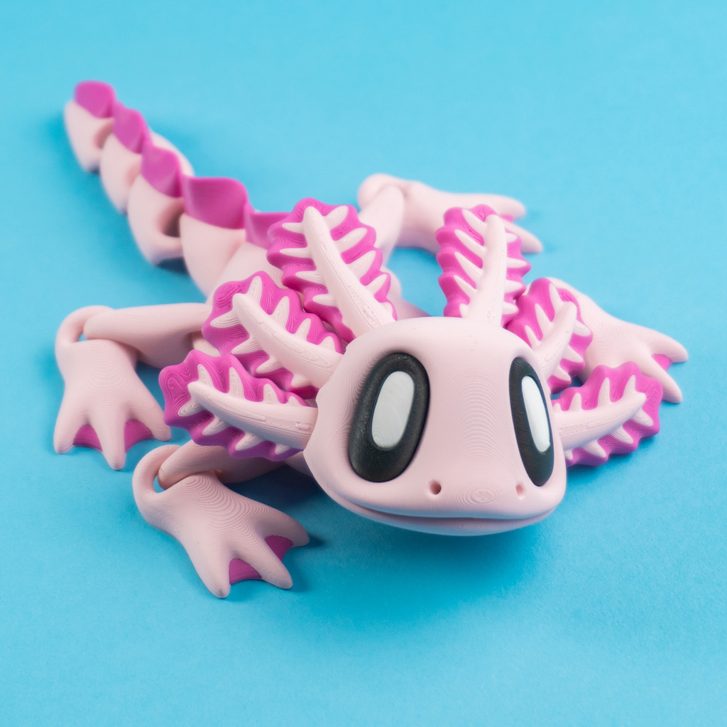 Blob Axolotl (Medium) – Articulated 3D Printed Collectible