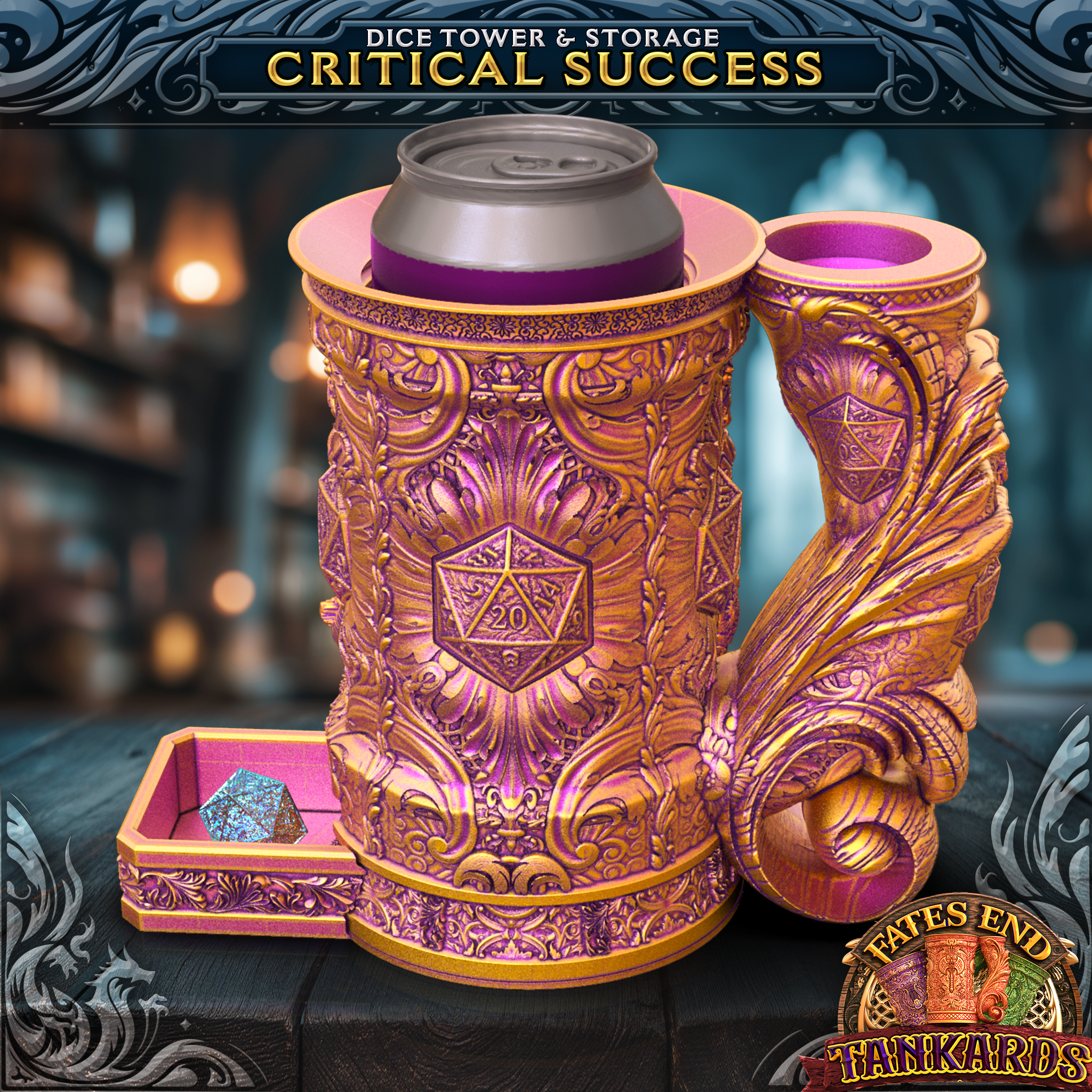 Critical Tankard Dice Tower, Tray, and Vault