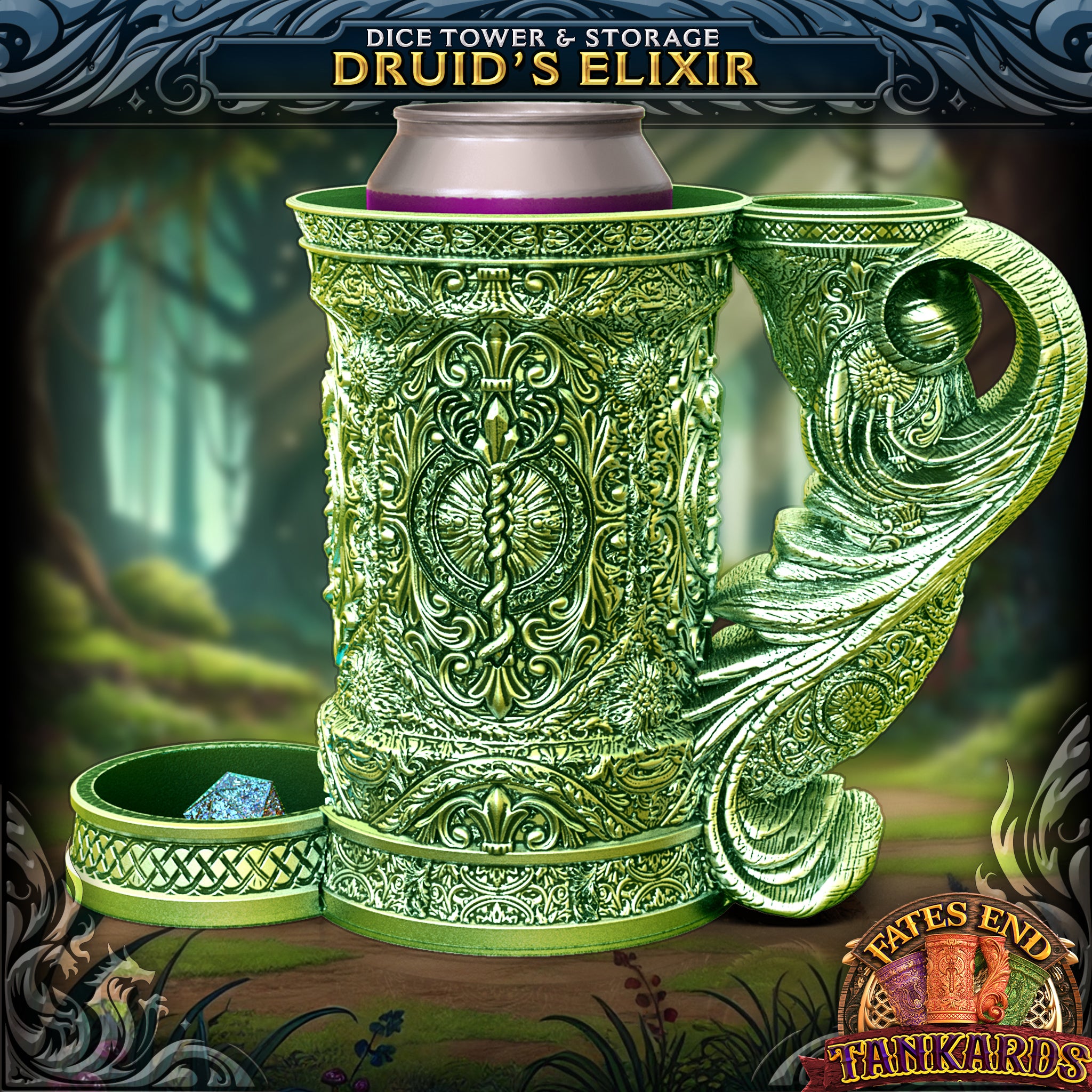 Druid Tankard Dice Tower, Tray, and Vault