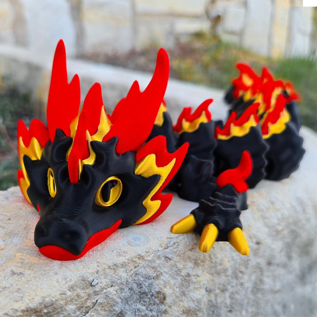 Firestorm Dragon - Articulated Flame Dragon | 3D Printed Collectible