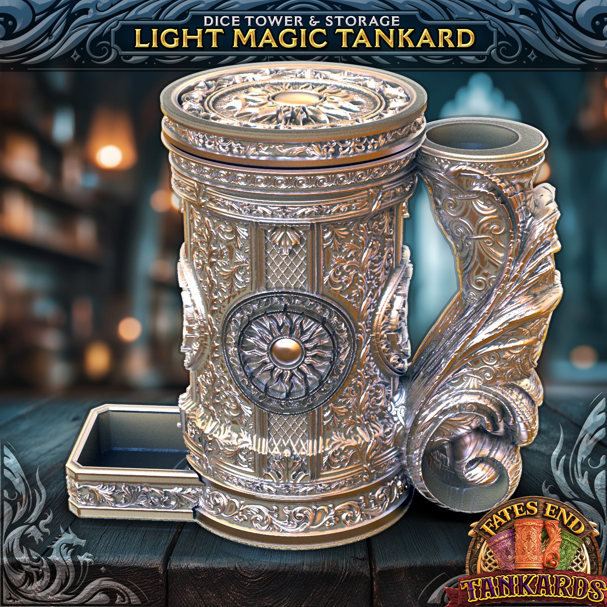 Light Tankard Dice Tower, Tray, and Vault