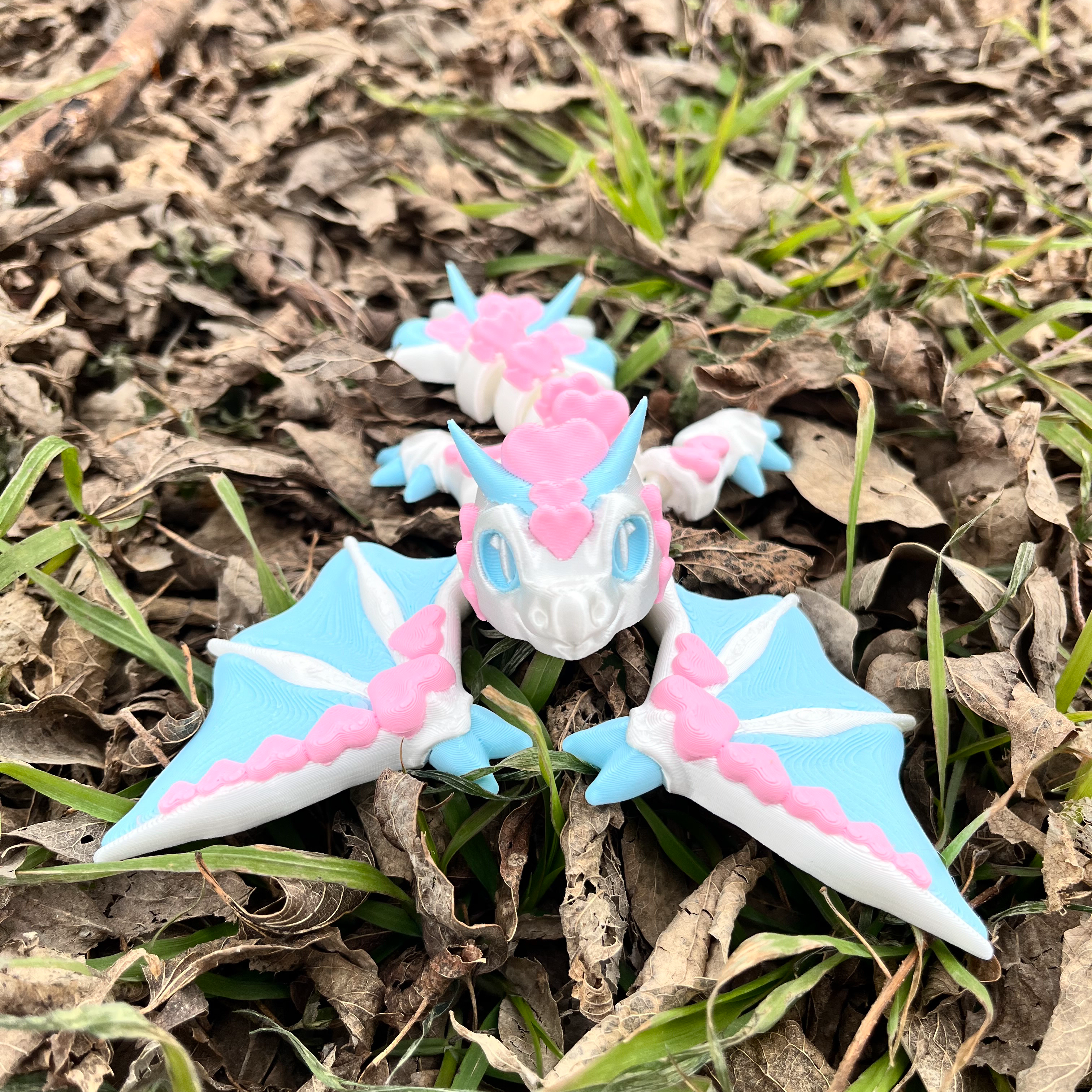 Two Tiny Love Wyverns (Mini)  - Articulated 3D Printed Collectible Dragons