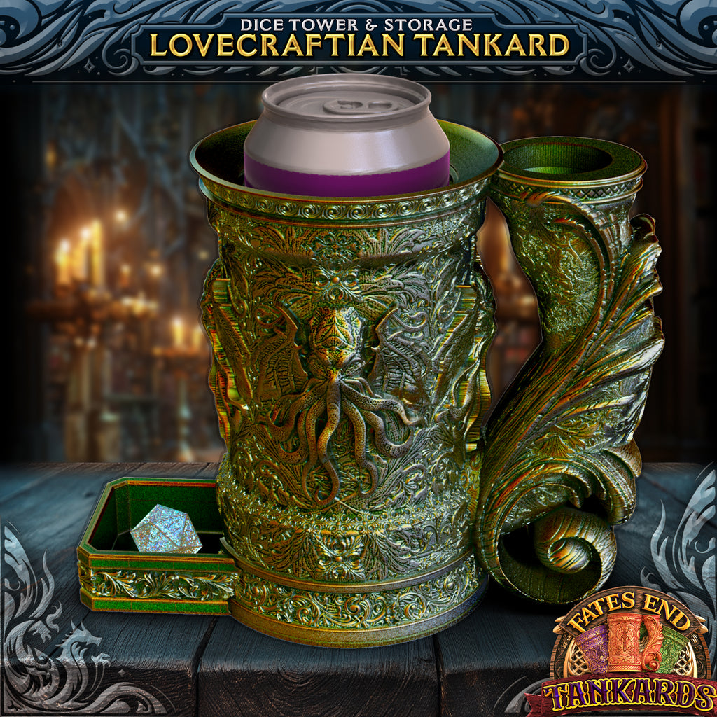 Lovecraftian Tankard Dice Tower, Tray, and Vault