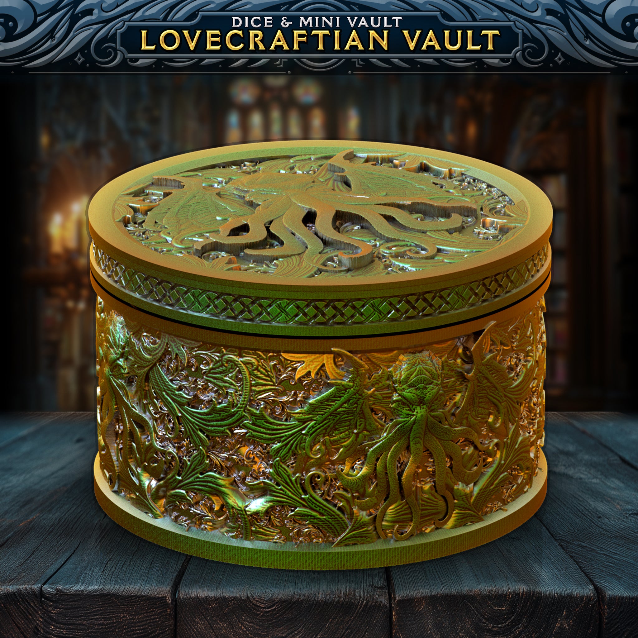 Lovecraftian Tankard Dice Tower, Tray, and Vault