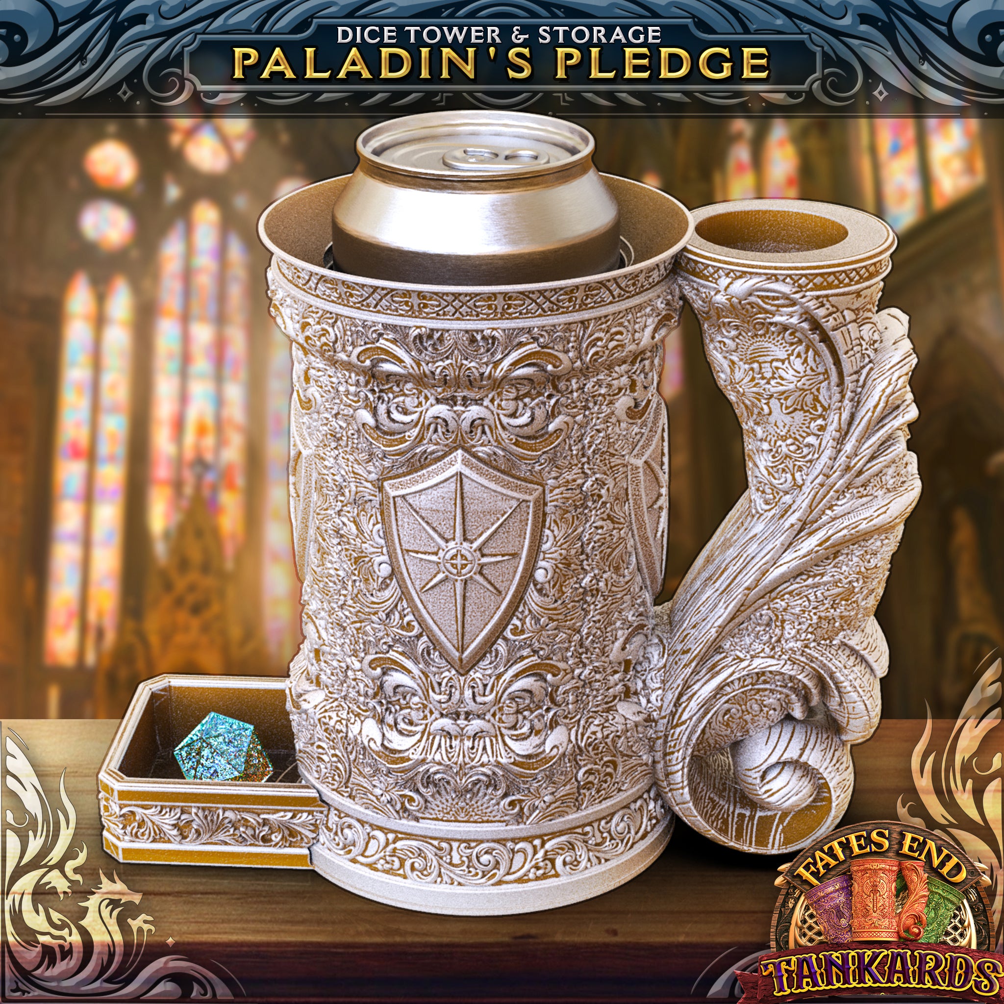 Paladin Tankard Dice Tower, Tray, and Vault