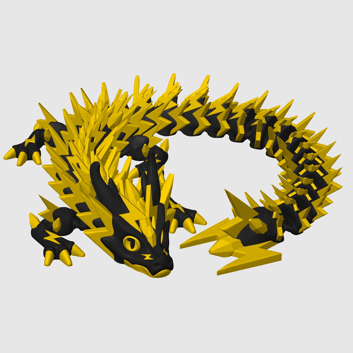 ThunderShard Dragon - Articulated Lightning Dragon | 3D Printed Collectible