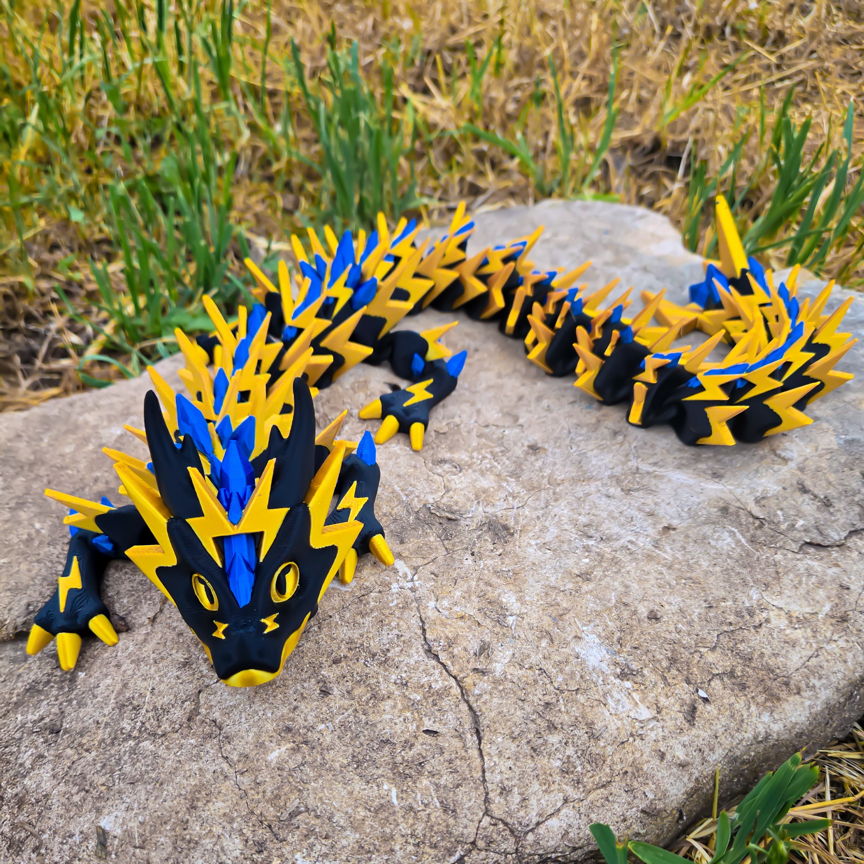 ThunderShard Dragon - Articulated Lightning Dragon | 3D Printed Collectible