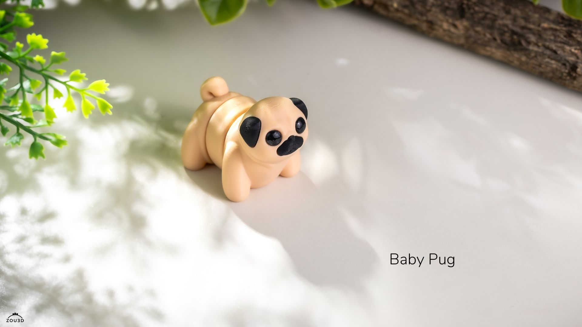 Baby Pug (Tiny) – Articulated 3D Printed Pug