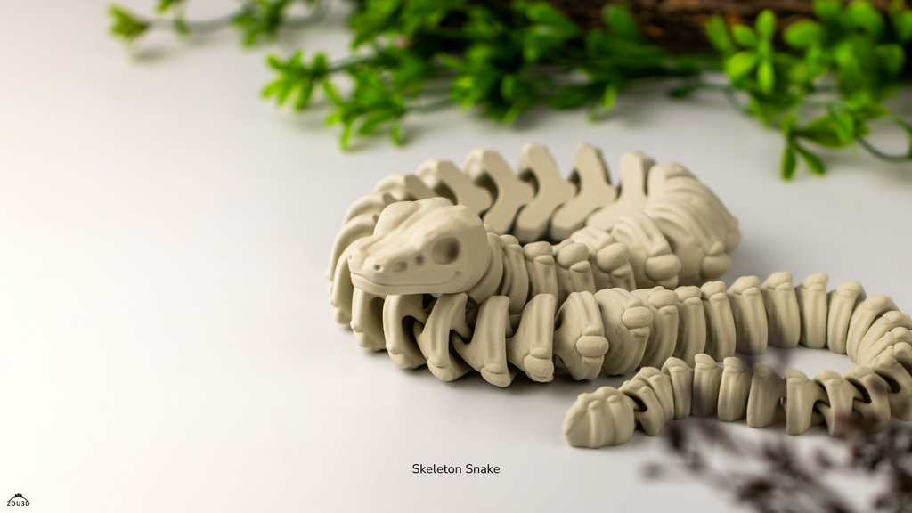 Skeleton Snake (Large) – Articulated 3D Printed Bone Serpent