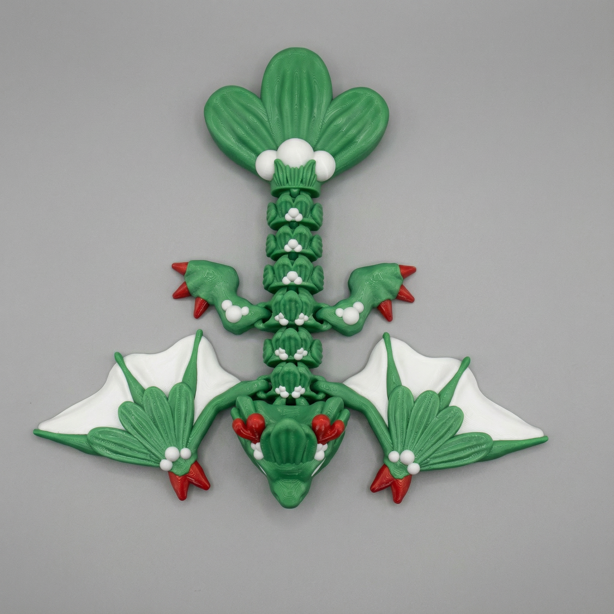 Mistletoe Dragon (Tiny) - Articulated Mistletoe Dragon | 3D Printed Collectible