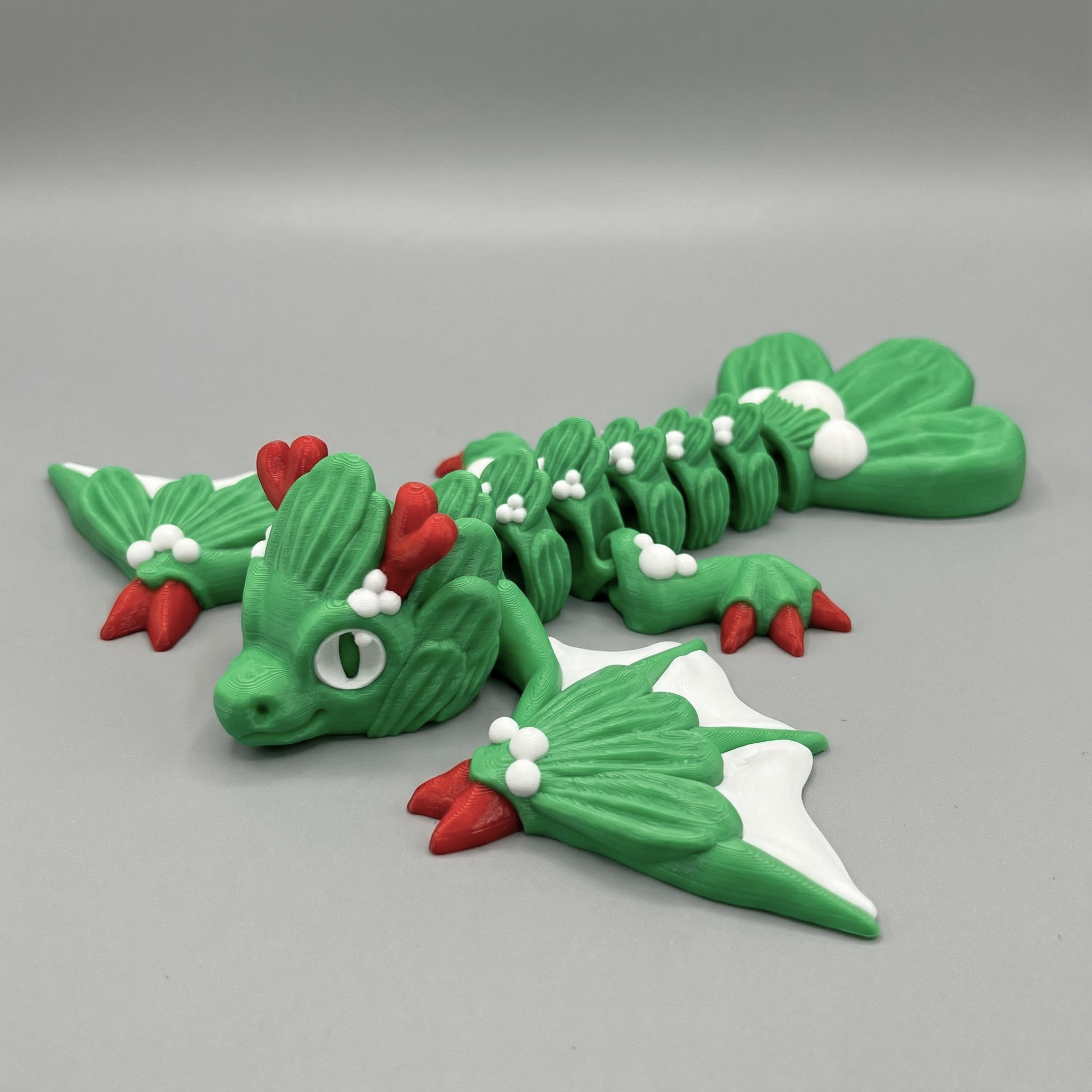 Mistletoe Dragon (Tiny) - Articulated Mistletoe Dragon | 3D Printed Collectible